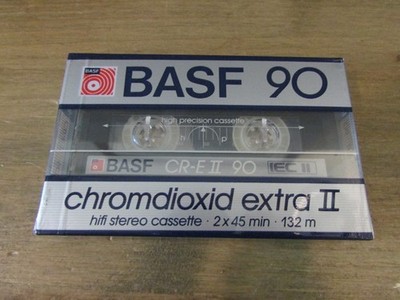 BASF 90 Chromdioxid Extra II Hifi Stereo Cassette Tape 2 x 45 Min - NEW SEALED!