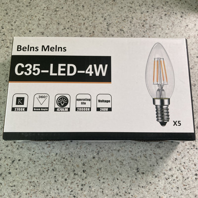 Belns Melns Leuchtmittel E14 C35 dimmbar LED 4W 2700K warmweiß 6er Pack