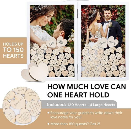 Personalized Wedding Guest Book Alternative - 160 Hearts for Cherished Memories - Picture 10 of 11