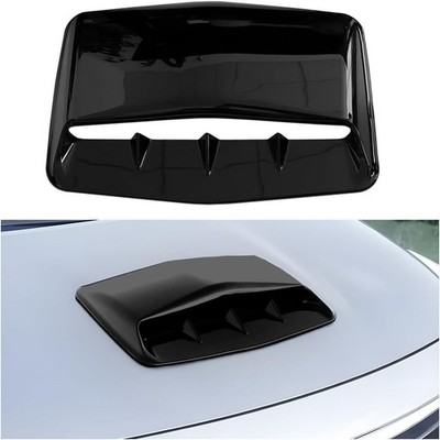 Car Hood Vents, Vehicle Scoop Turbo Bonnet Hood Air Flow Intake Cover, Black