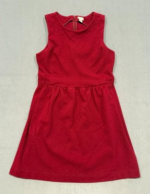 J.Crew Women s Medium Red Cotton Fit & Flare A-Line Sleeveless Dress