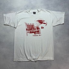 Vintage Atlanta 1996 Olympics T-Shirt L Single Stitch Eagle American Made in USA