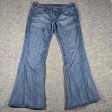 VTG Y2K True Religion Gold Tag Joey Twisted Seam Flare Jeans 31 Made in USA