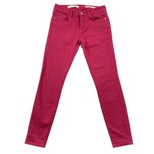 Pilcro  Letterpress Pants Womens 27 Pink Mid Rise Skinny Anthropologie Jeans