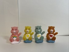 Vintage Lot of 4 Miniature 1.75   Mini Care Bears Figures Cake Toppers TCFC Toys