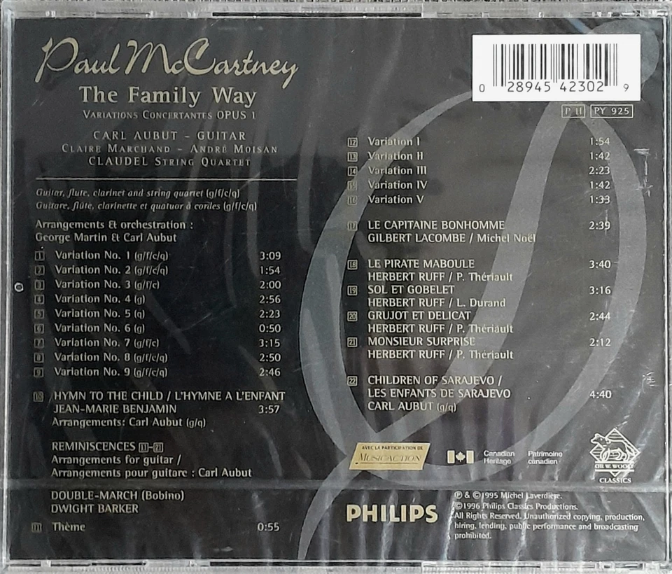 Paul Mc Cartney-The Family Way, CD, 1996, Canada - Bild 2 von 2