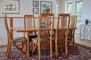 Handcrafted Solid Cherry Berkeley Mills Dining Room Set - Table with 6 Chairs 