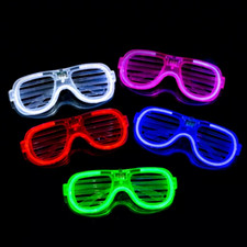 5 PCS LIGHT UP FLASHING LED GLASS BLINKING RAVE PARTY FAVORS SHUTTER GLASSES