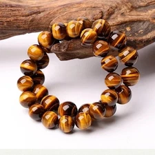 Natural 8MM Tiger's Eye Beads Healing Reiki Gemstone Handmade Stretch Bracelet