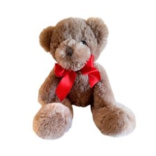 Anico International Plush Teddy Bear with Red Ribbon 2011 Brown