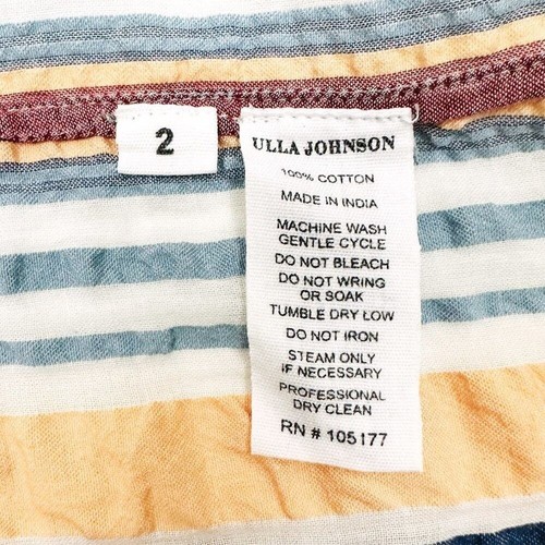Ulla Johnson Leonie Striped Dress Size 2 Cotton Boho Cottagecore Prairie Summer - Picture 14 of 14