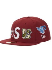 Supreme Mascots S Logo New Era Baseball Cap Dark Red Size 7 5/8 New PRESALE