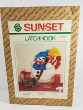 Vintage Sunset Latch Hook Kit Christmas The Littlest Snowman New Open Box