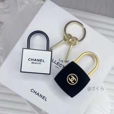 CHANEL La Collection 2024 Padlock Key Holder Kadena Novelty Black White Box Set