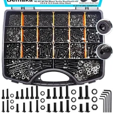 M2-M5 Hex Socket/Button Head Cap Screws Nuts Bolts Washers Assortment Kit(5-40mm