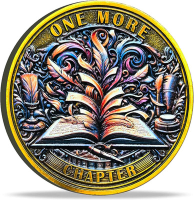 One More Chapter and Go to Bed Decision Maker Coin - Perfect for Book Lovers and