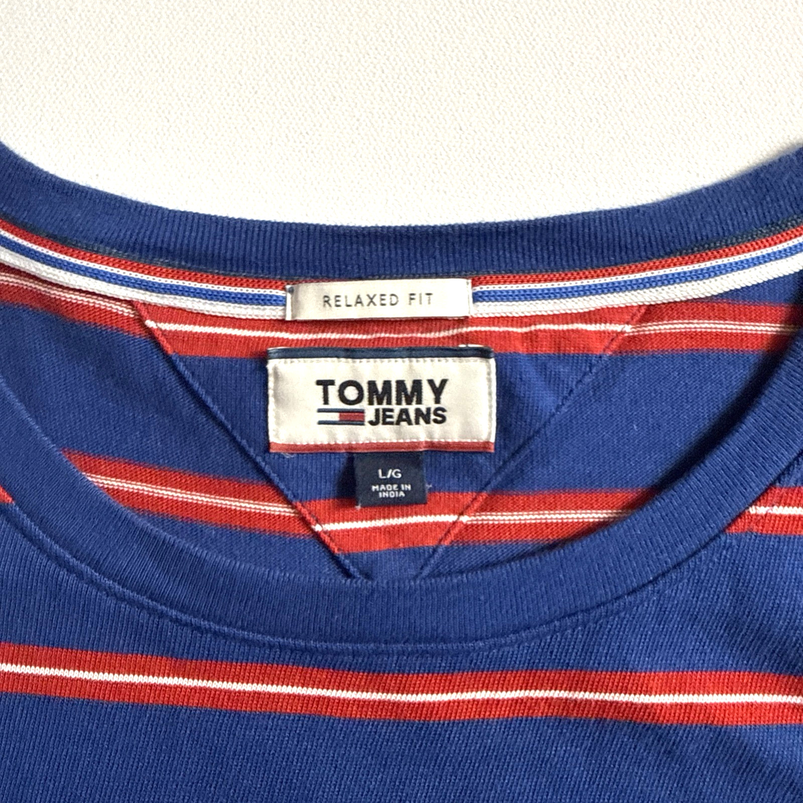 Tommy Jeans Retro Striped Men's Relaxed Fit T-Shirt Size Large Free Shipping thumbnail 4