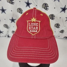 Lone Star Beer Hat Snap Back Cap Red White Texas National Beer Of Texas Used