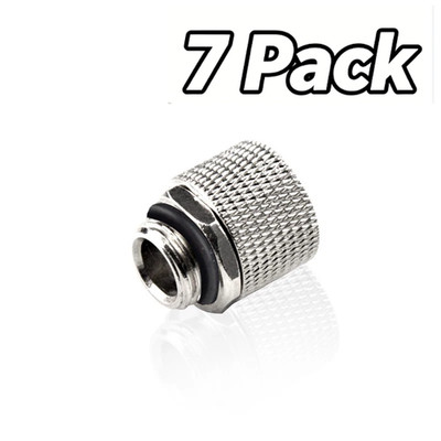7 Pack Ococoo G1/4 N8 Compression Fittings for 8x12mm Soft Tubing Silver PC