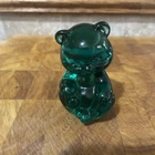 FENTON GREEN ART GLASS 3-3/4" BEAR FIGURINE