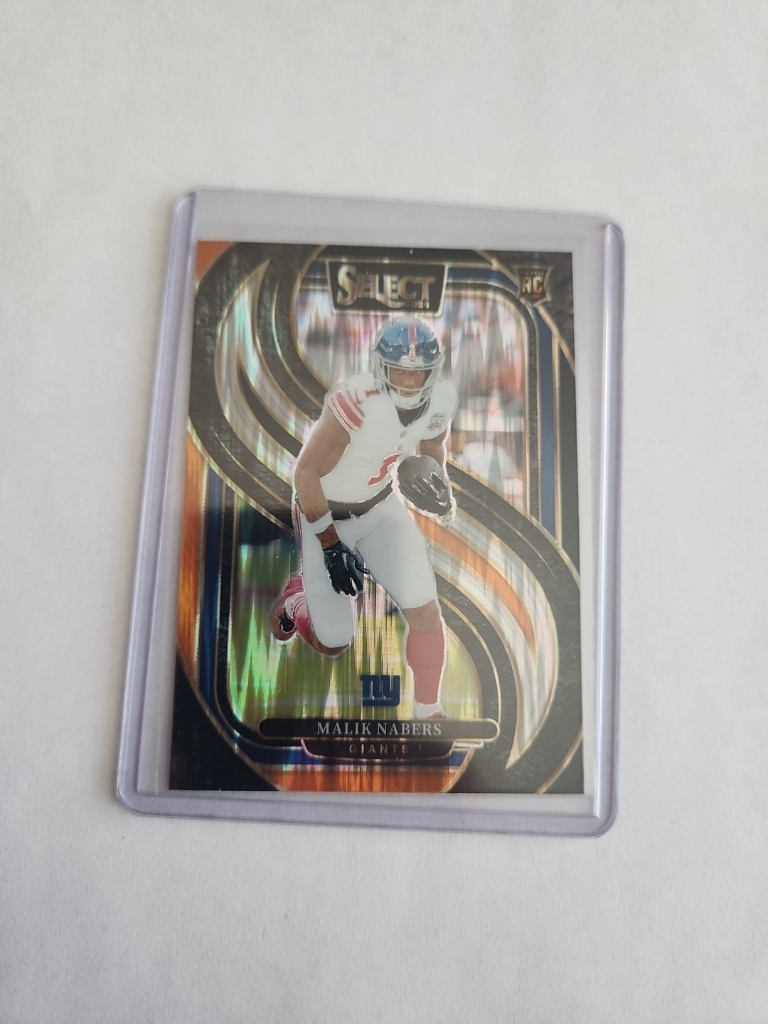 2024 Panini Select Premier Level Malik Nabers #116 BLACK & ORANGE SHOCK PRIZM SP