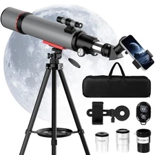 Telescope for Adults High Powered - 90mm Aperture 600mm Refractor Gray