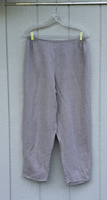 FLAX M Natural Linen Ankle Pants