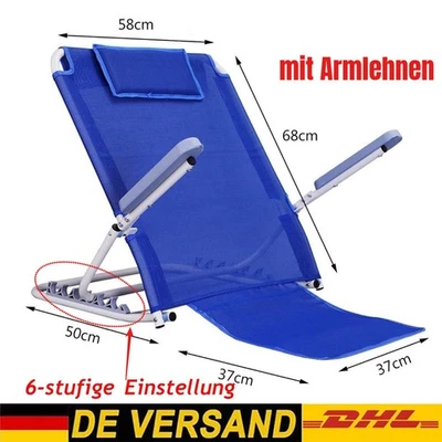 CP-AUTO Verstellbar Bett Rückenstütze Bettrückenlehnen klappbar Metall mit Armlehnen DE