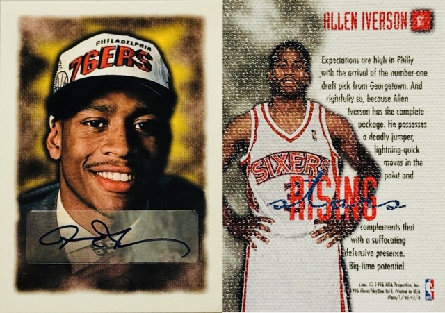 Allen Iverson Signed 1996 Ultra Rising Stars Rookie #6 Authentic Autograph