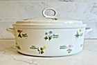 Vintage Anchor Ovenware Floret Oval Casserole Dish w/Lid 2 Qt Made in Japan