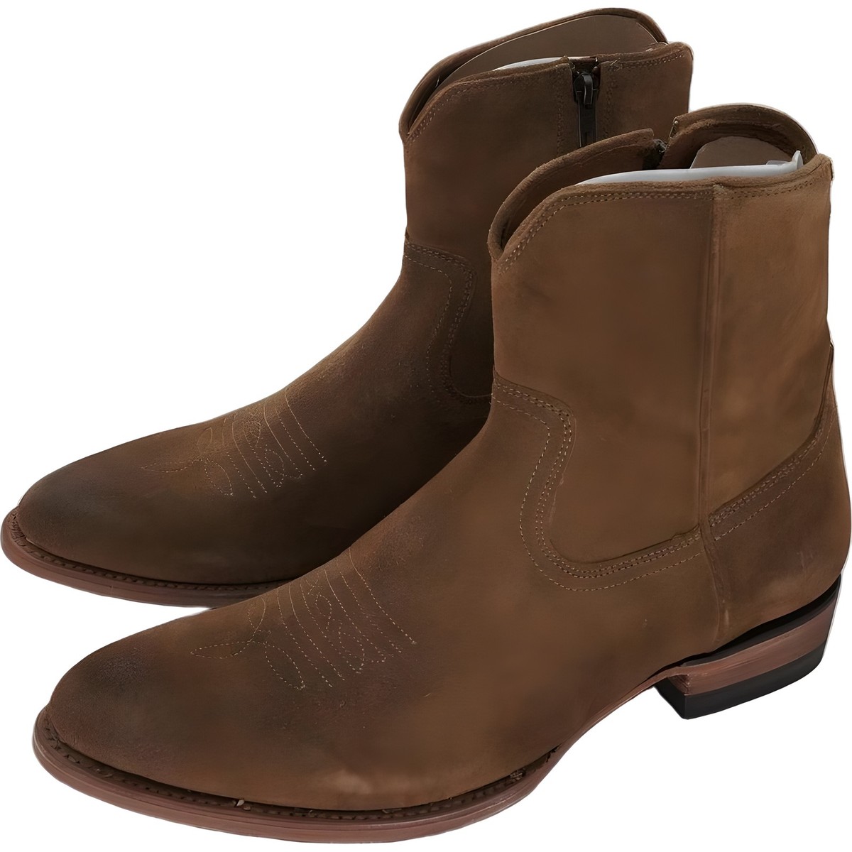 Frye Men's Austin Inside-Zip Suede Boots in Dark Ash,