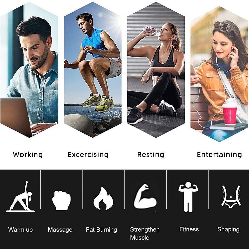 LCD Rechargeable EMS Abdominal Muscle Toning Belt Trainer ABS Stimulator Toner