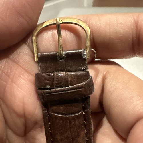 Funktionierende Damenuhr 37 mm braun rechteckig Uhr Schnalle Band Analog neue Batterie - Bild 7 von 7