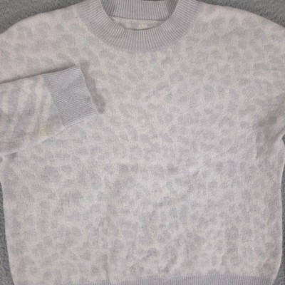 Rails Sweater Womens Medium Ivory Grey Lana Mixed Animal Merino Cashmere Blend