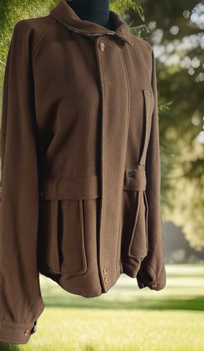 Vtg Mens Brown Tan Burberrys 80s 90s Bomber Jacket Wool Coat 58 Reg Xxx large - Afbeelding 3 van 20