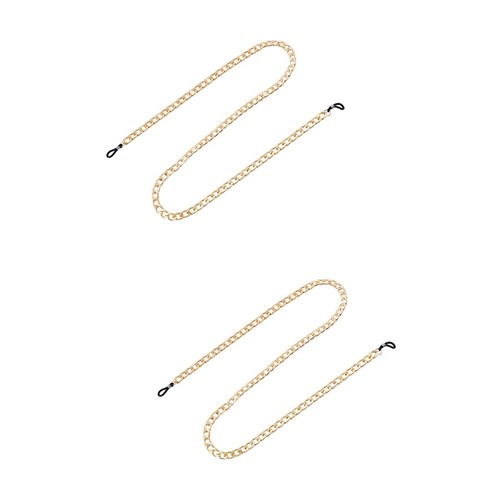 2 Pack Golden Glasses Chain Miss Eye Eyewear Eyeglasses Holder for Man