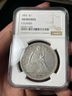 1872 NGC AU Details Seated Liberty Silver Dollar Nice Type Coin