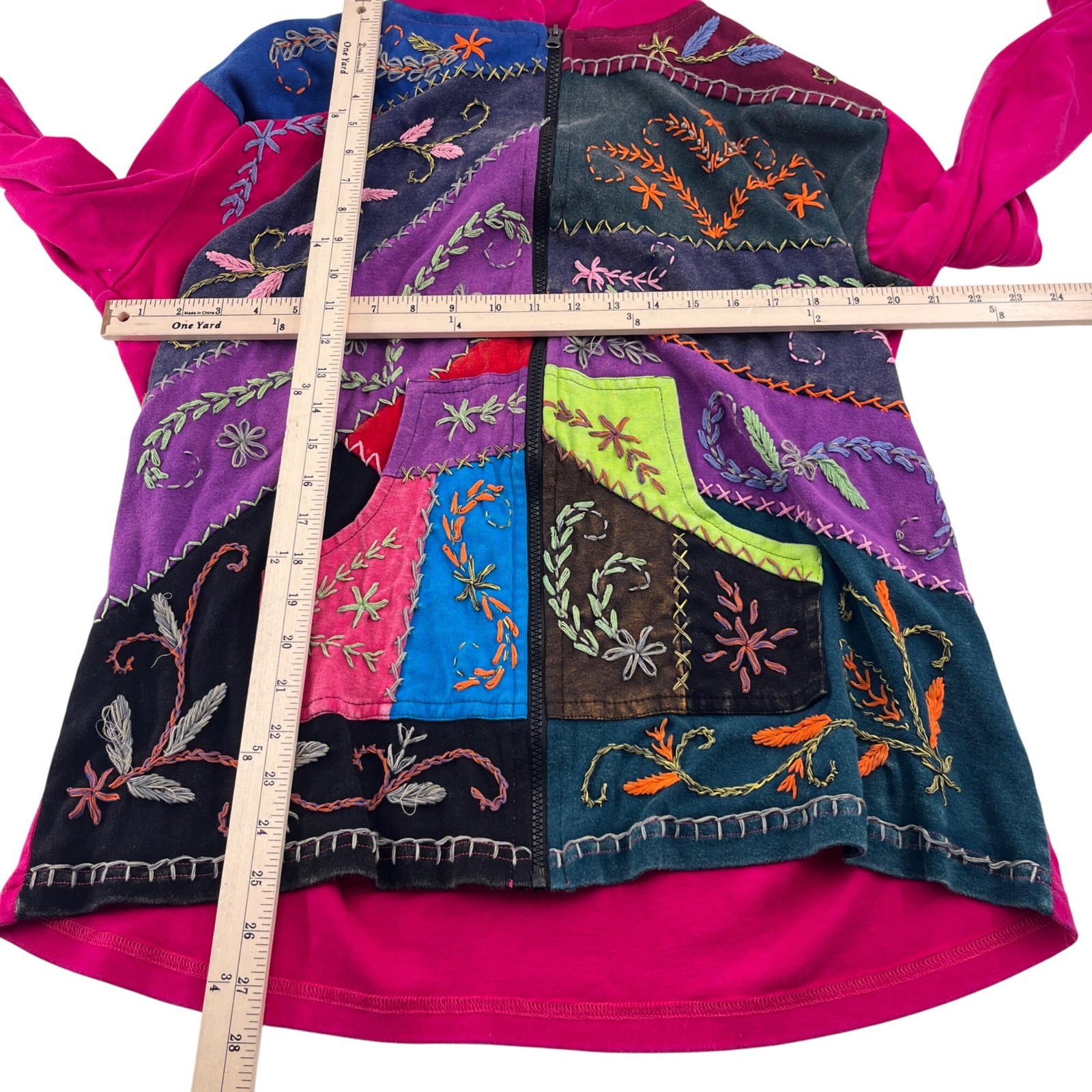 Colorful Embroidered Patchwork Jacket Womens 2X B… - image 2