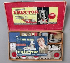 A.C. GILBERT VINTAGE ERECTOR SET, 1954, REVERSING ELECTRIC ENGINE, NO. 6 1/2