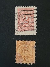Stamps Republica de Columbia, Correos, Dos and Cinco centavos, hinged, used