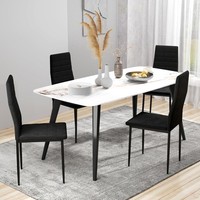 Homcom EsszimmerstüHle 4Er-Set Armlose KüChenstuhl Mit RüCkenlehne, Samtoptik