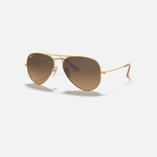  NEW Ray Ban RB 3025 112/M2 Aviator Large Metal Gold Brown Sunglasses 58-14 3P