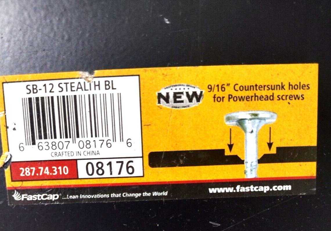 FastCap/ SB-12/ Stealth/ BL 9/16" Countersunk Holes/ 08172