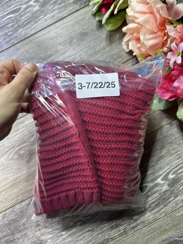 Tahari Girls Cardigan, 5-6 Kids Cable Knit Red Long Sweater Black Bow Tie Cute! - Picture 14 of 14