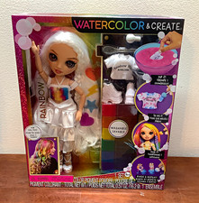 Rainbow High Watercolor Create Washable 11in Fashion Doll Set White Wavy Hair