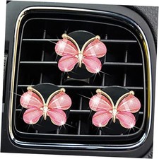 Cute Butterfly Air Vent Clips,3 Pcs Pink Butterfly Car Air Fresheners Vent