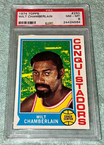 1974 Topps Wilt Chamberlain #250 ** PSA-8 (NM-MT) ** “Great Color & Centering!”