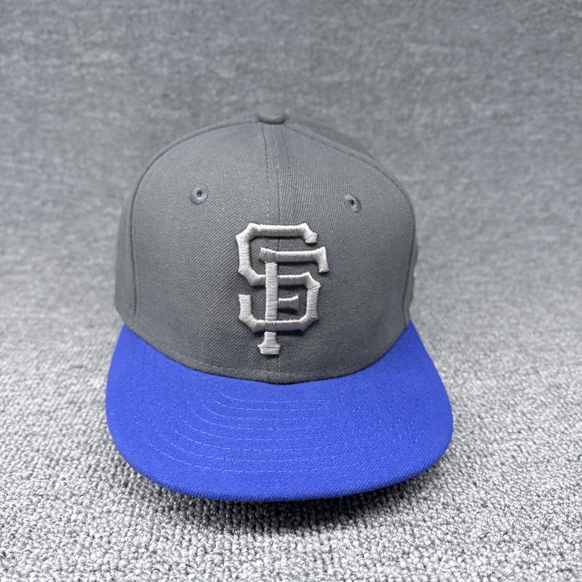 New Era 59FIFTY San Francisco Giants SF PopTonal Hat Gray Royal Blue 6 3/4 Kids