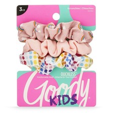 Goody Ouchless Hair Scrunchie - 3 Count, Rainbow  Peach - Secure Styling Acc...