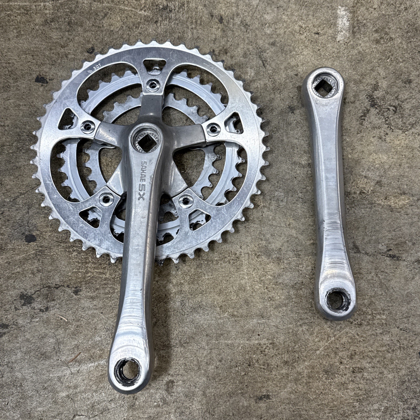 Vintage SR Sakae SX Crankset 175 110 BCD Square Taper Japan 